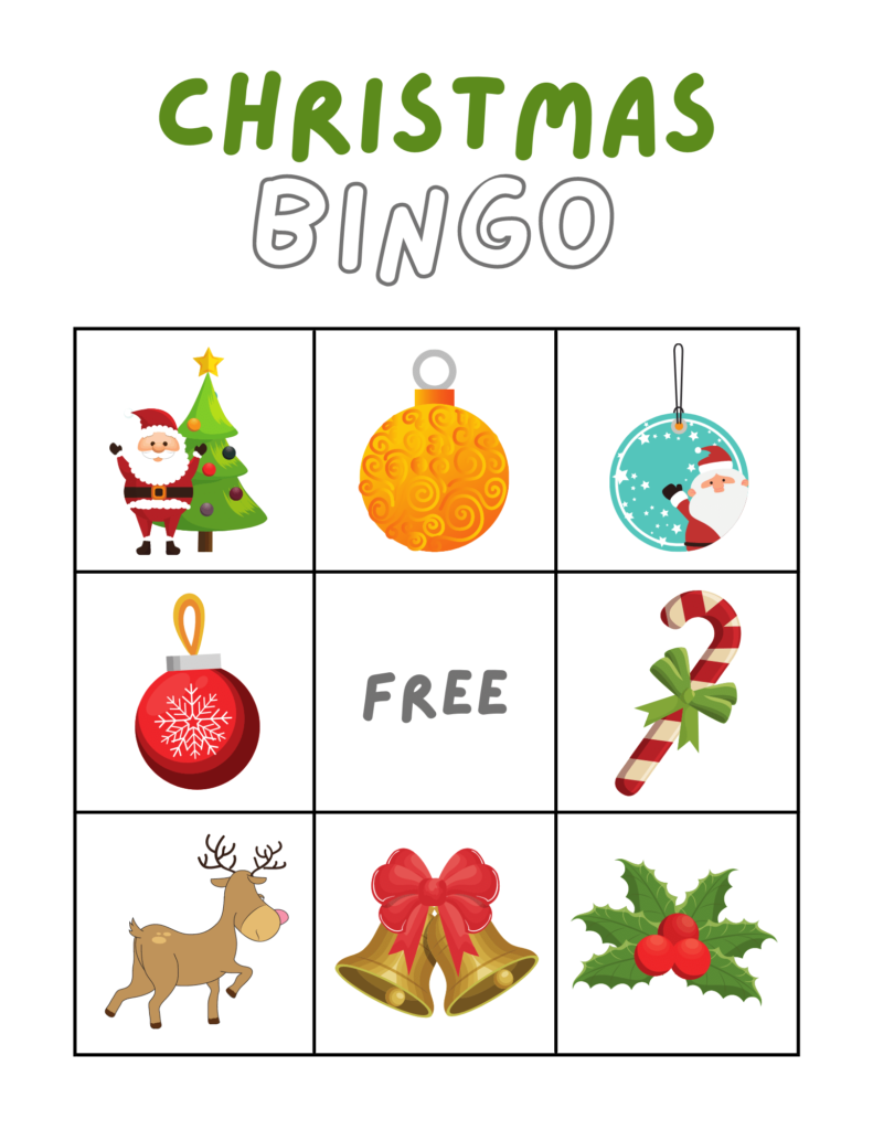 Christmas Bingo Printable 3x3 - Sprankel Online