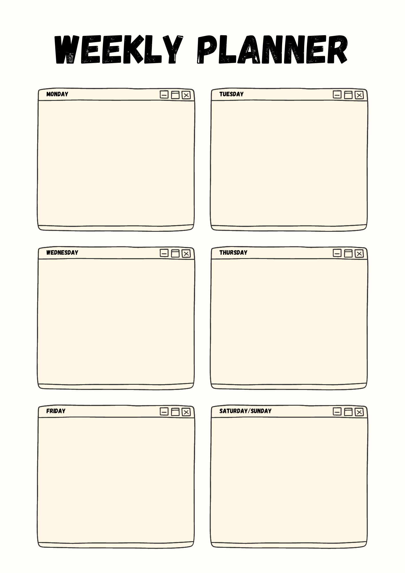 het einde dienen Bek Printable Weekplanners - Sprankel Online