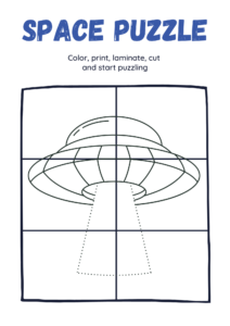 Thema Ruimte Puzzel Kleurplaat
