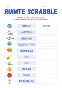 Thema Ruimte Scrabble