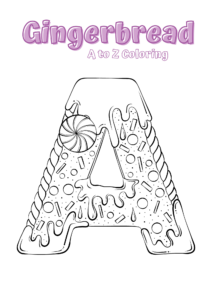 Gingerbread A to Z Coloring Worksheet Set