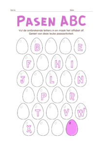 Pasen ABC Werkblad Set