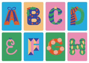 Alphabet Uppercase Christmas Flashcards