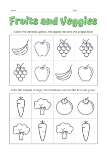 Fruit en groenten werkblad