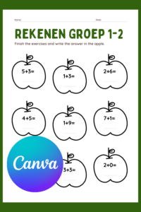 Werkblad Rekenen Groep 1 - 2 Canva