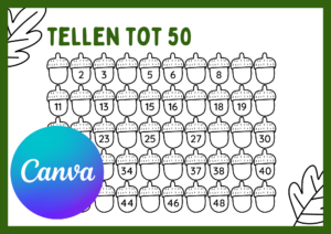 tellen tot 50 werkblad