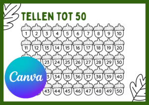 tellen tot 50 werkblad