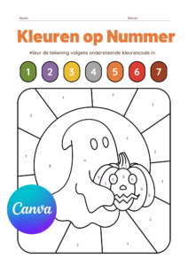 Kleuren op Nummer Halloween Printable