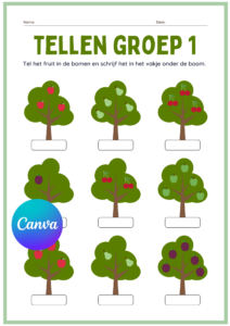 Tellen groep 1 Gratis Canva Template