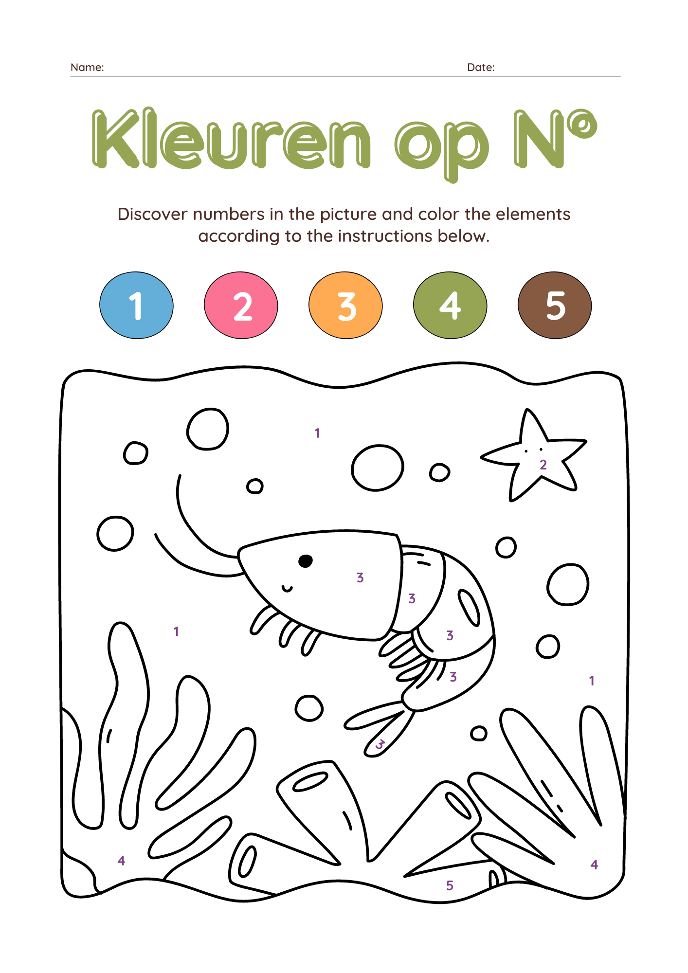 Kleuren op Nummer Kleuters