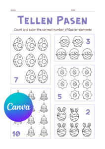 Pasen Tellen Werkbladen Kleuters Groep 1