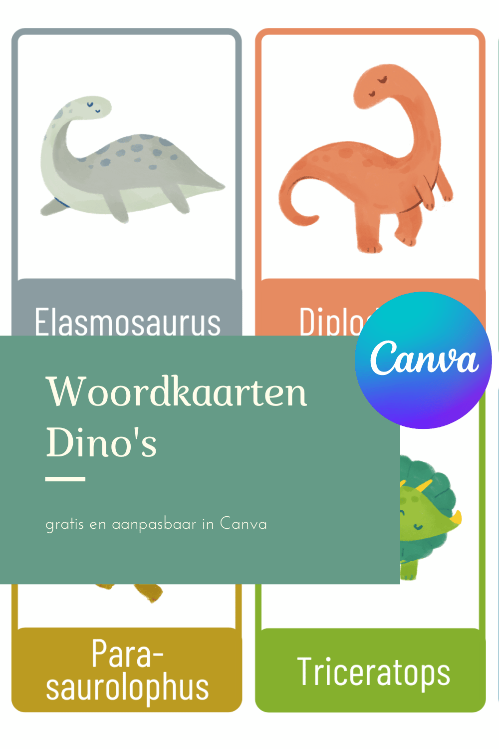 woordkaarten dinosaurus dino's