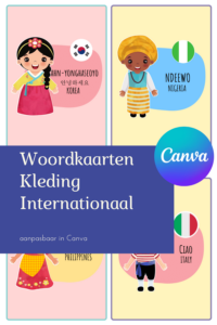 woordkaarten kleding internationaal