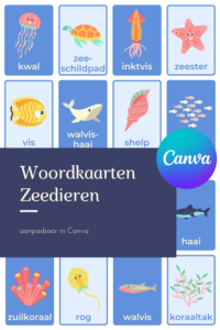 woordkaarten zeedieren flitskaarten