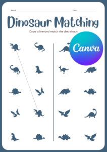 Gratis Dino Matching Werkblad Kleuters Groep 1