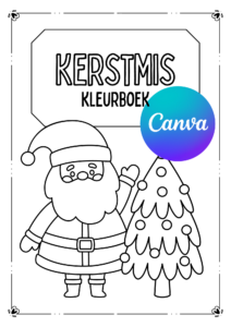 Kerst Kleurboek Kleurplaten Gratis Aanpasbaar in Canva