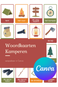 woordkaarten kamperen flitskaarten flashcards