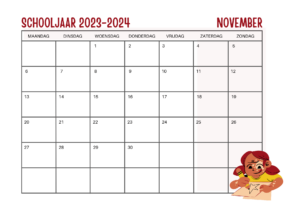 maandkalender jaarkalender 2023-2024 november
