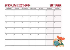 maandkalender jaarkalender 2023-2024 september